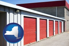 new-york map icon and a self-storage facility